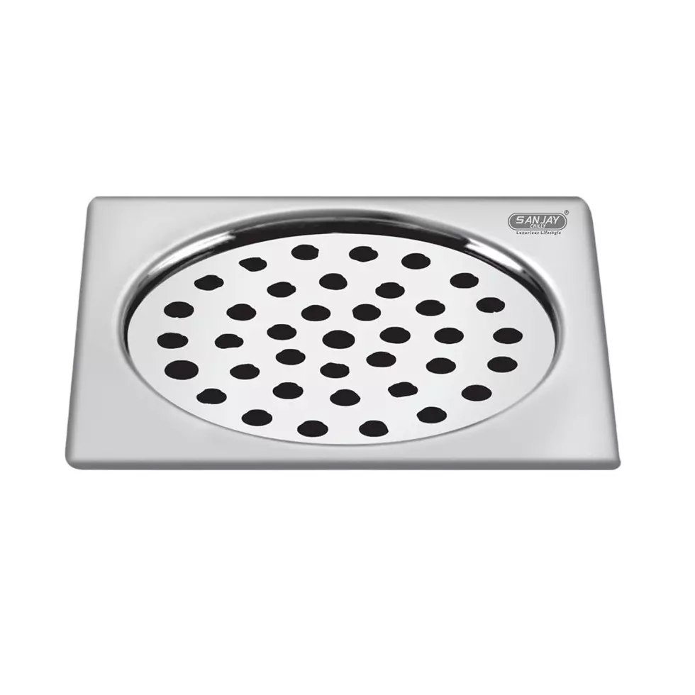 Sanjay Chilly Tof Floor Drainer Silver 127 x 127 mm, TOF-S-127