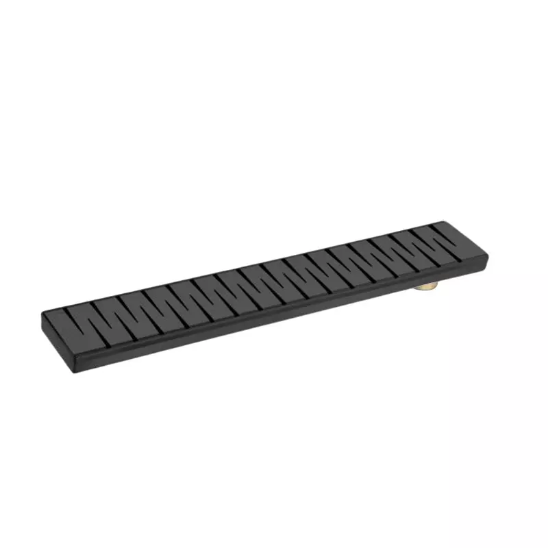 PLATO CRUZE Extra Heavy Shower Drainer 100x600 mm Black Finish with Brass Coupler, 9523