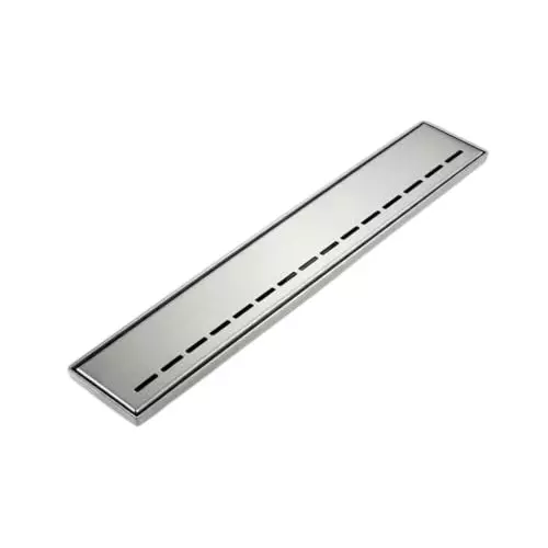 Vida Bath Vetro Line Linear Channel Drain with Corner Outlet Stainless Steel 600 mm (24 inch) Size