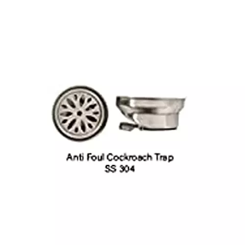 Aquieen SS304 36x4 Inch Side Hole Stainless Steel Silver With Anti-Foul Cockroach Trap Chrome Finish