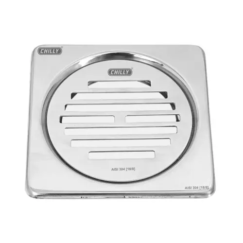 Chilly 129x129 mm Convertible Ring Grating Stainless Steel Glossy Finish Silver, CRG-SC-129