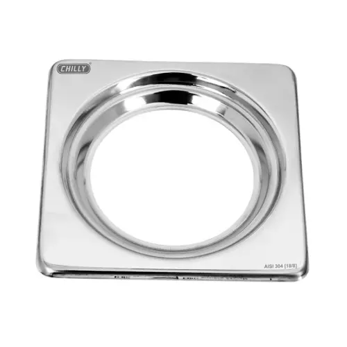 Chilly 129x129 mm Convertible Ring Grating Stainless Steel Glossy Finish Silver, CRG-SC-129