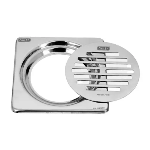 Chilly 129x129 mm Convertible Ring Grating Stainless Steel Glossy Finish Silver, CRG-SC-129