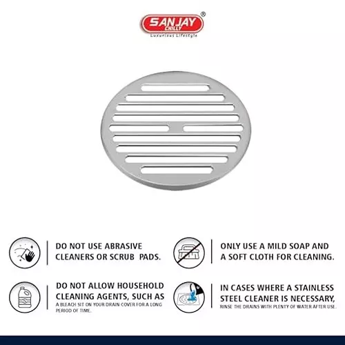 Sanjay Chilly Water Drainer Jali Silver 101.6 x 101.6 mm (‎4 x 4 inch), GS-R-100