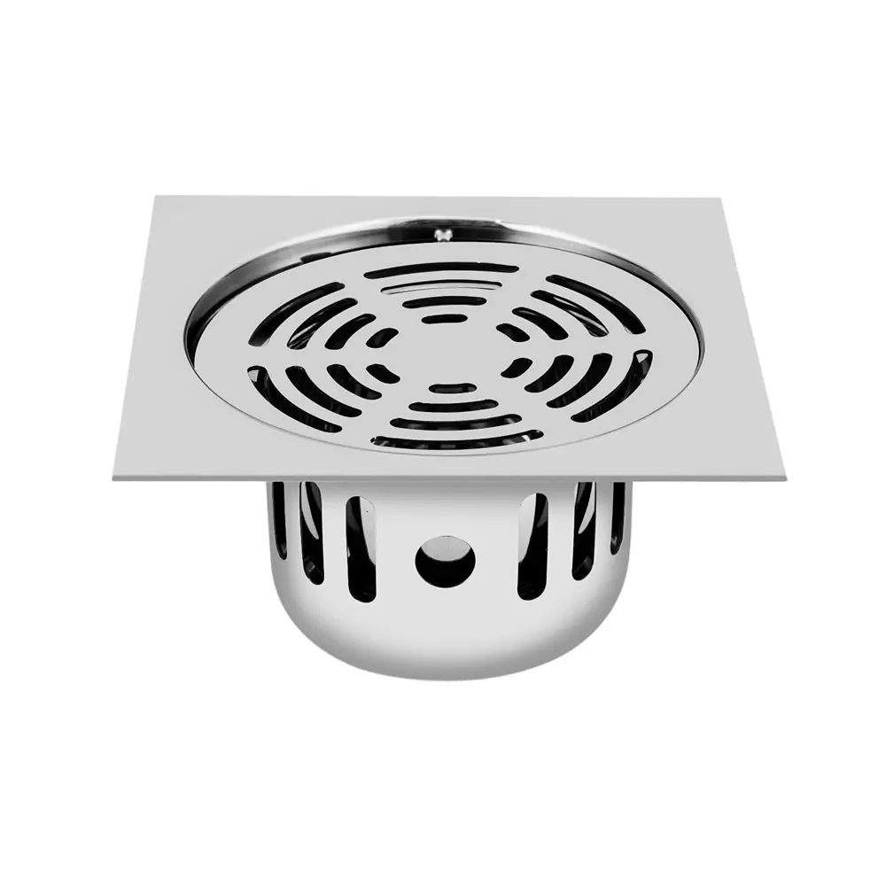 Sanjay Chilly Square Ringo Floor Drainer with Cockroach Trap Sliver 153 x 153 mm, ‎SCCT-SR-153