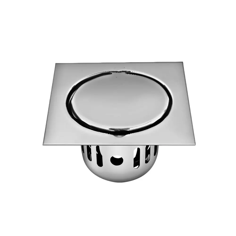 Sanjay Chilly Square Lifestlye Floor Drainer with Cockroach Trap Silver 140 x 140 mm, ‎SCCT-S-LS-140