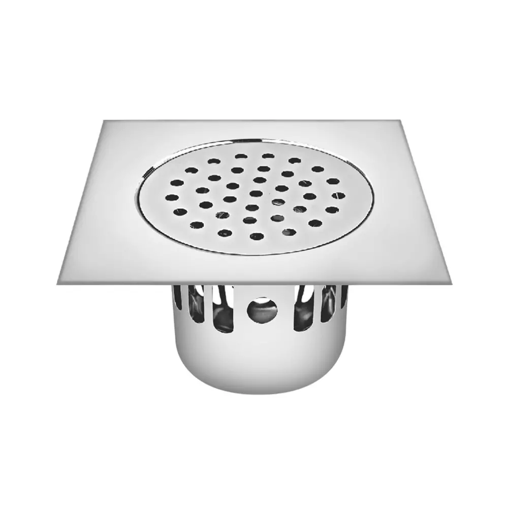 Sanjay Chilly Square Floor Drainer with Cockroach Trap Silver 200 x 200 mm, ‎SCCT-S-200