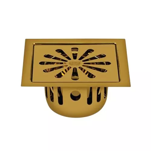 Sanjay Chilly Square Ezee Floor Drainer With Cockroach Trap Brushed Bronze 127 x 127 mm, SCCT-SE