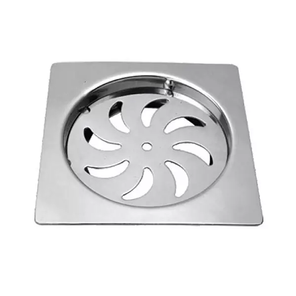 CASLLA Floor Drain Grating Flower 6 inch (150 mm) Stainless Steel 304 Glossy Finish Square, FG-SS304-605B