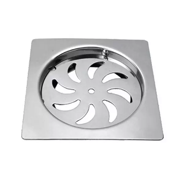 CASLLA Floor Drain Grating Flower 6 inch (150 mm) Stainless Steel J4 Matte Finish Square, FG-J4-605B