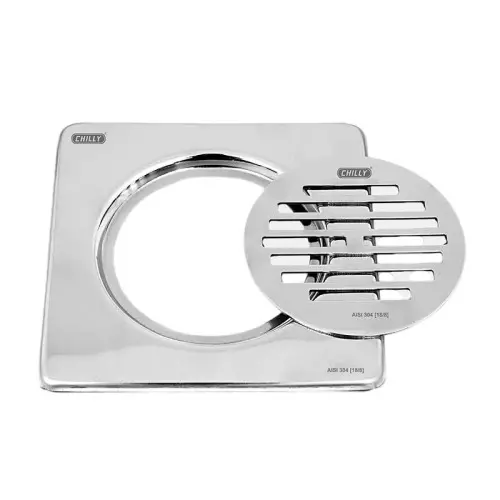 Chilly 153x153 mm Drainer/Jali Stainless Steel Glossy Finish Silver, SK-SGC-153