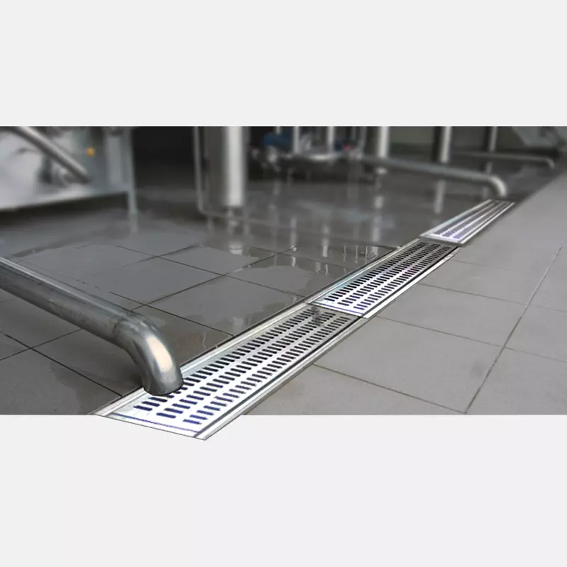 Chilly 300x75 mm Rail Grating with Frame Stainless Steel Glossy Finish Silver, RLG-30075