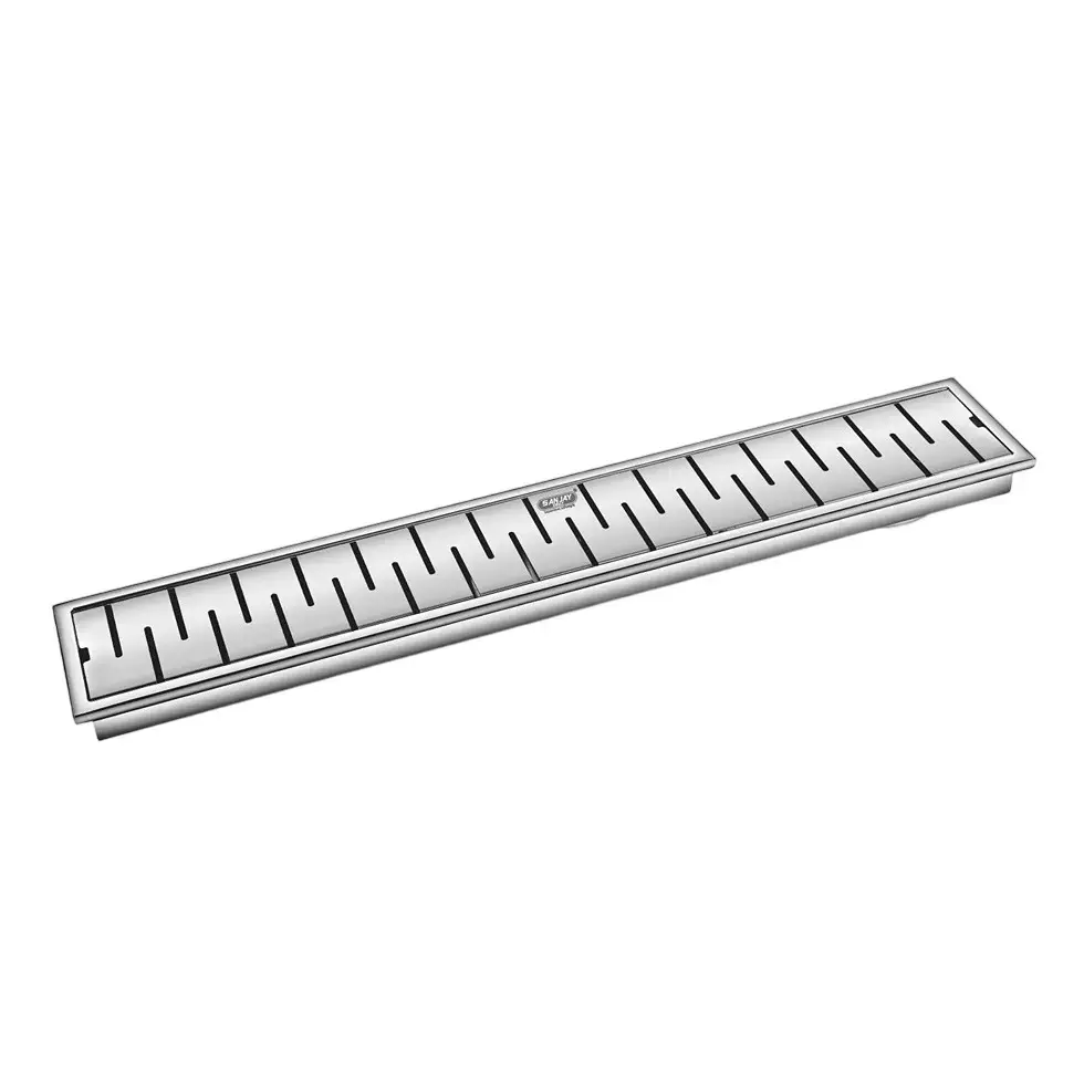 Sanjay Chilly Shower Drain Channel Silver 100x1000 mm (‎4 x 40 inch), ‎SCDB-1000