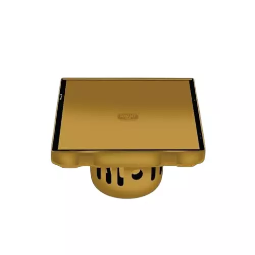 Sanjay Chilly Square Marble Floor Drainer with Cockroach Trap Gold 153 x 153 mm, ‎SCCT-STD-PG-150
