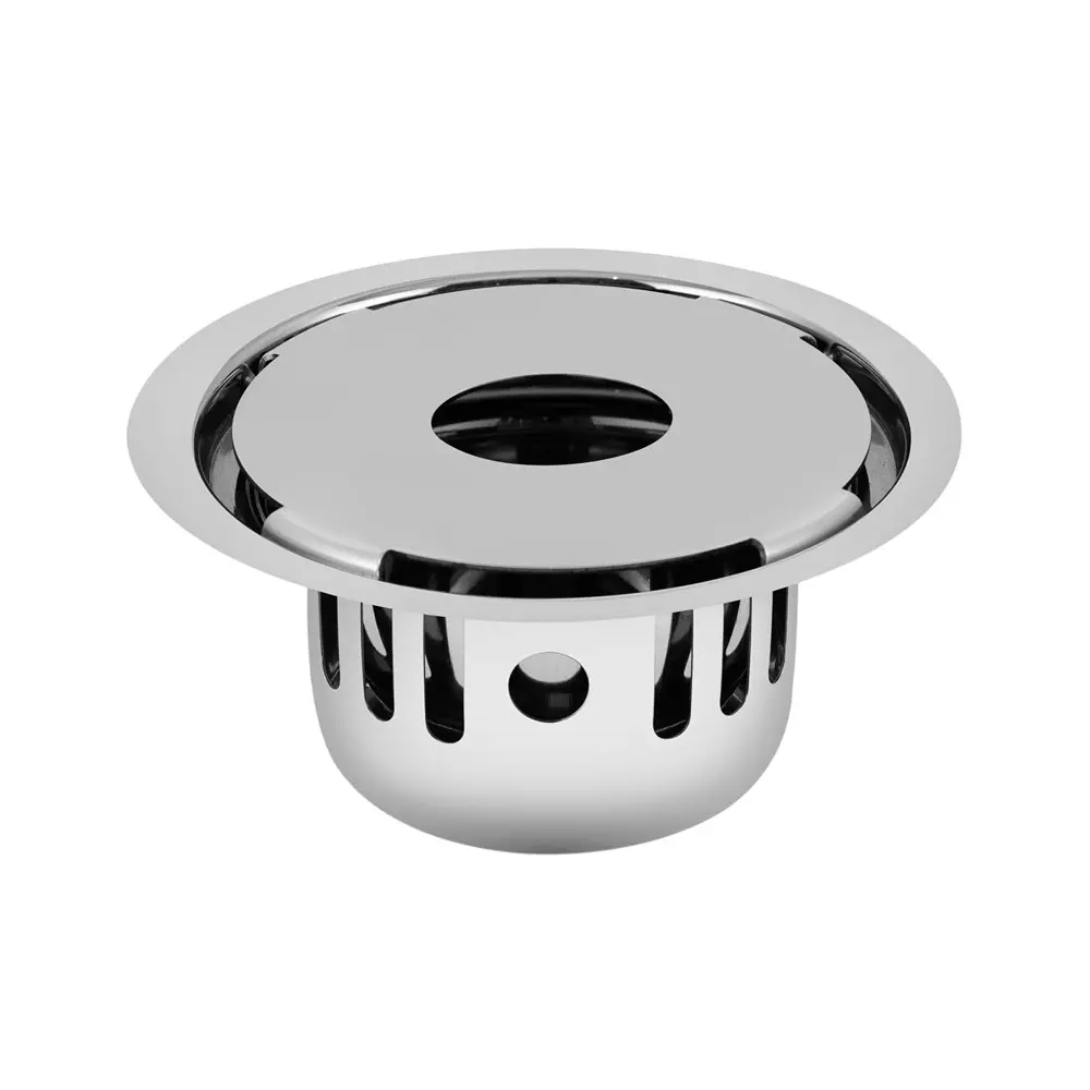 Sanjay Chilly Round German Gypsy Floor Drainer with Cockroach Trap and Pipe Hole Sliver 127 mm, ‎SCCT-RGDG-127