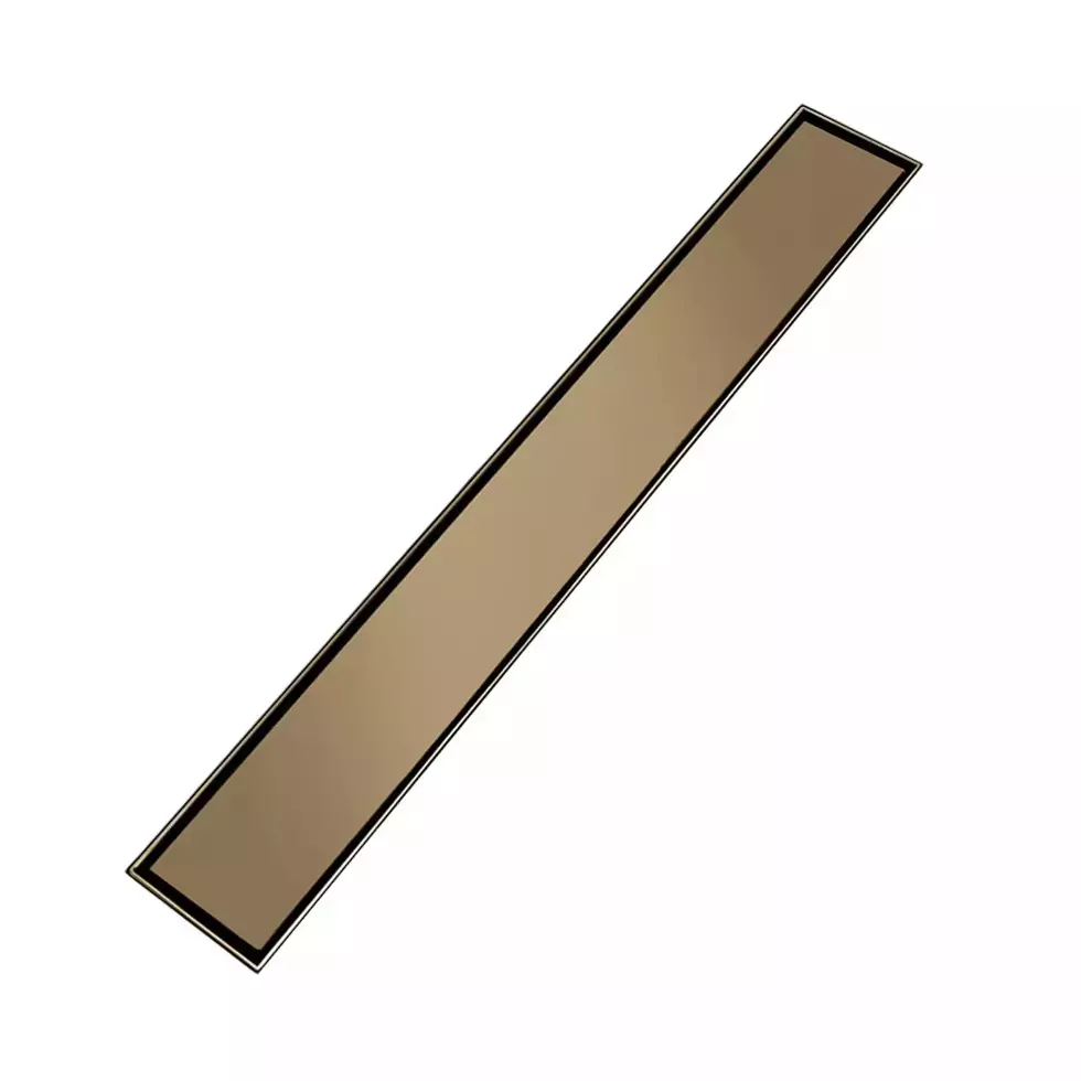Sanjay Chilly Marble Shower Drain Channel Brushed Bronze Side Hole 100 x 600 mm, SCDTDBB-600