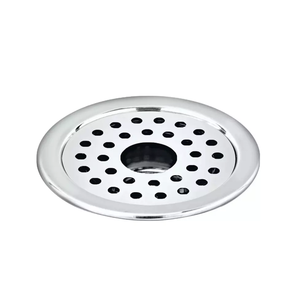 Sanjay Chilly Tof Round Gypsy Floor Drainer with Hole Silver 127 mm, TOF-RG-127