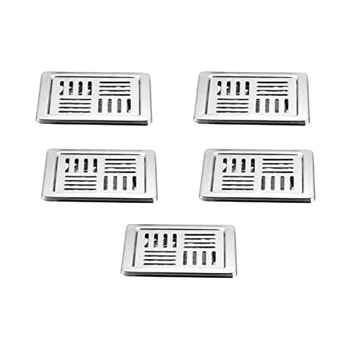 Vida Bath Linear Floor Drain with Anti Cockroach Trap SS 304 Stainless Steel 6 inch x 6 inch Size and 101.6 mm (4 Inch) Outlet Size (Pack of 5)
