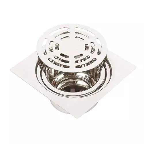 Vida Bath BF Series Square Floor Drain Trap SS 304 Grade Stainless Steel 125 x 125 mm Size