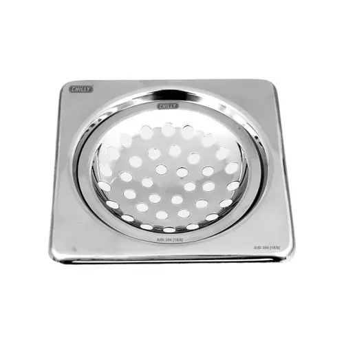 Chilly 129x129 mm Drainer/Jali Stainless Steel Matt Finish Silver, SK-S-129