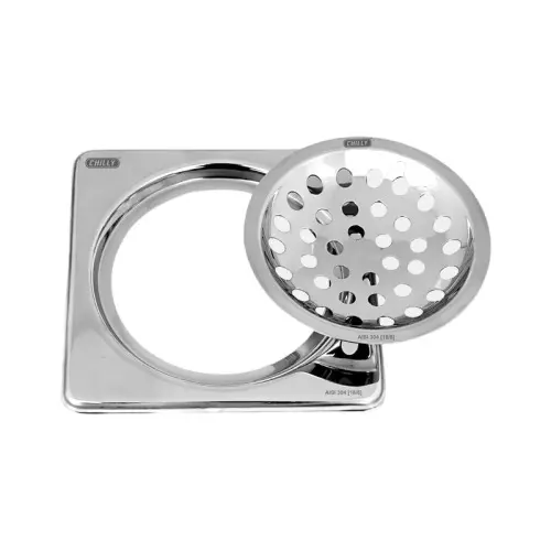 Chilly 129x129 mm Drainer/Jali Stainless Steel Matt Finish Silver, SK-S-129