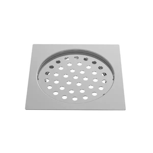 VIKING 75 mm Stainless Steel Brushed Finish Silver Square Flat Drain without Hole, 41583