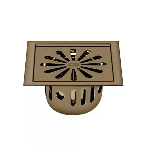 Sanjay Chilly Square Ezee Floor Drainer with Cockroach Trap Brown 153 x 153 mm, SCCT-SE-BB-153
