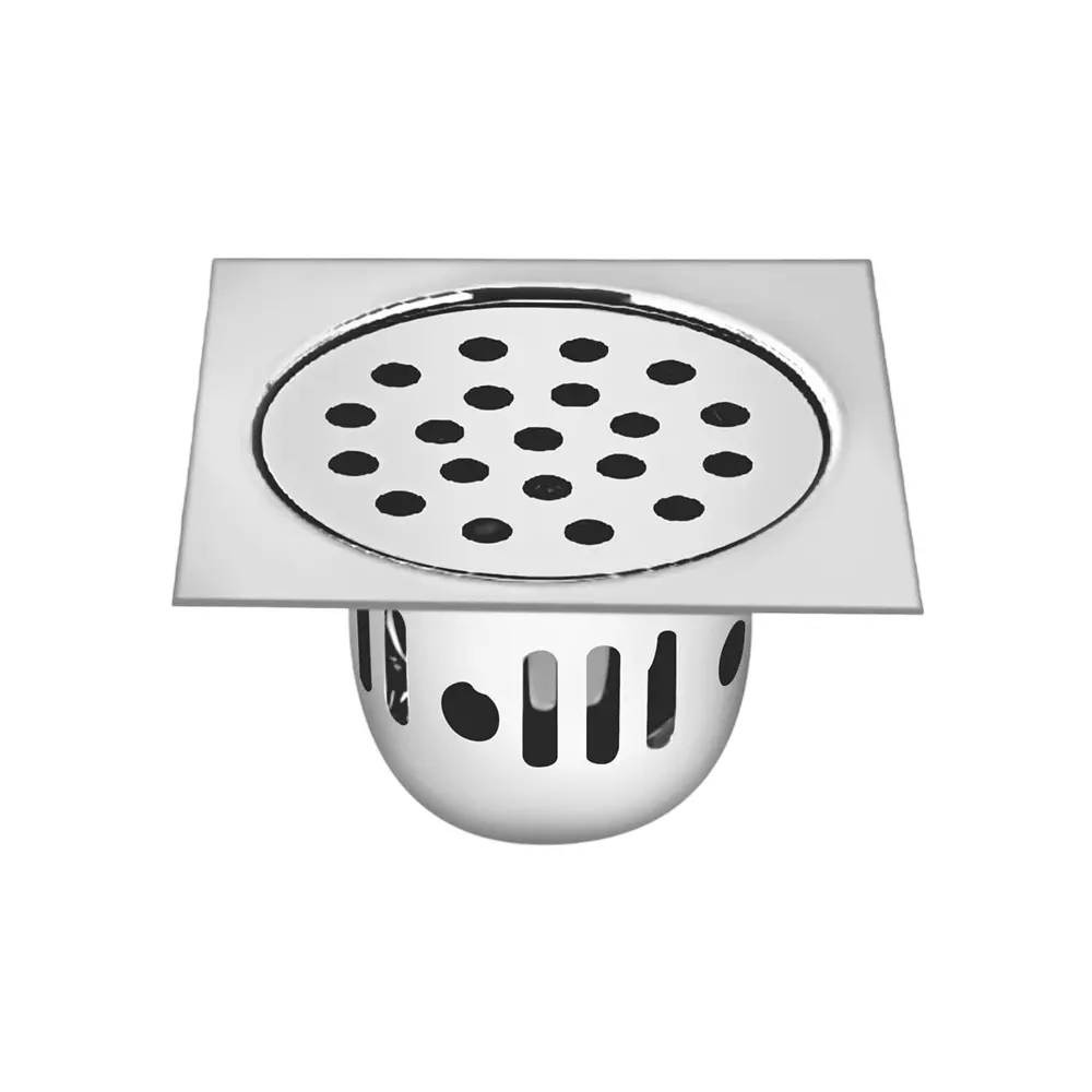 Sanjay Chilly Square Floor Drainer with Cockroach Trap Silver 101 x 101 mm, ‎SCCT-S-101