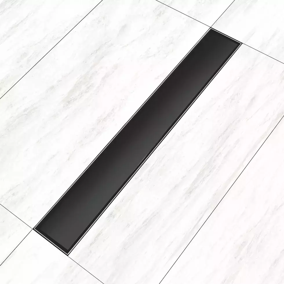Sanjay Chilly Marble Shower Drain Channel Black Side Hole 100 x 900 mm, SCDTDUB-900