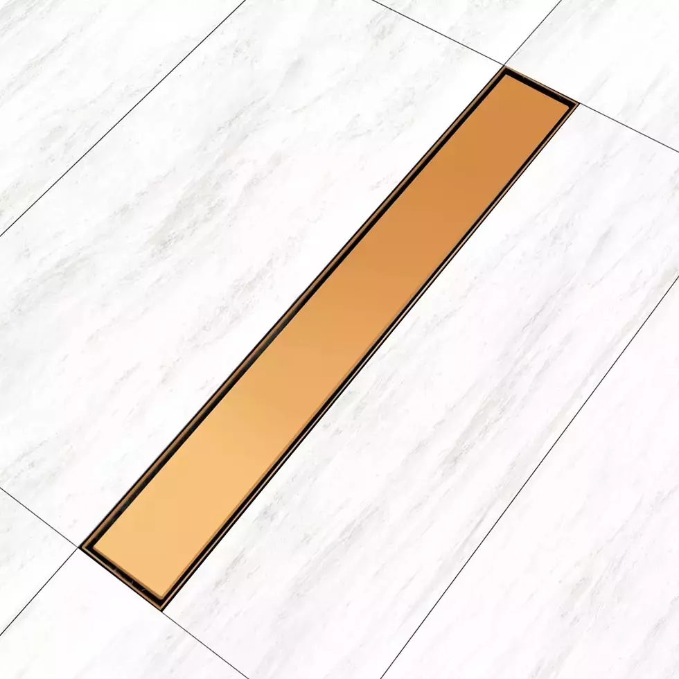 Sanjay Chilly Marble Shower Drain Channel Rose Gold Side Hole 100 x 600 mm, SCDTDRG-600