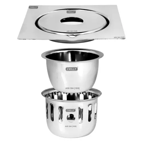 Chilly 140x140 mm Cockroach Trap Stainless Steel Matt Finish Silver, CCTL-SG-140
