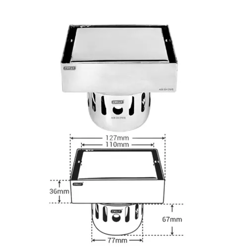 Chilly 127x127 mm Cockroach Trap Stainless Steel Glossy Finish Silver, CCTL-SMR-127