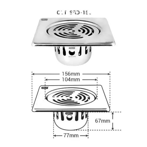 Chilly 156x156 mm Cockroach Trap Stainless Steel Glossy Finish Silver, CCT-SRD-156