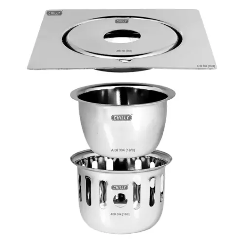 Chilly 150x150 mm Cockroach Trap Stainless Steel Glossy Finish Silver, CCTL-SG-150