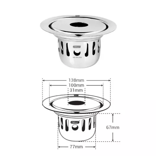 chilly-138-mm-cockroach-trap-stainless-steel-matt-finish-silver-cctl-rg-138