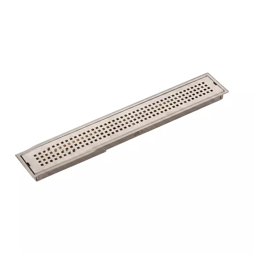Aquai Long Drain Channel Stainless Steel 100x450 mm Size Satin Silver for Bathroom Use, BH-1013-B