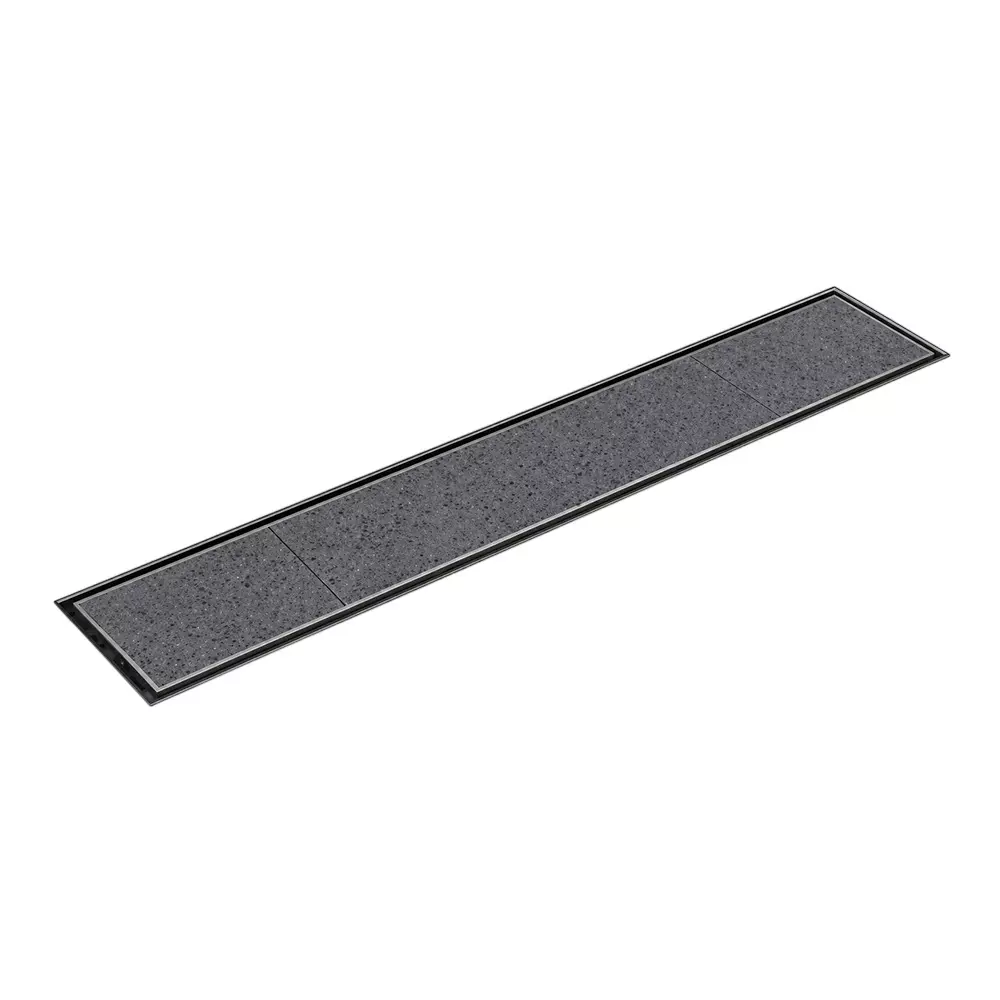Aquai Long Drain Channel with Insert Tile Stainless Steel 100x450 mm Size Grey for Bathroom Use, BH-4104-B