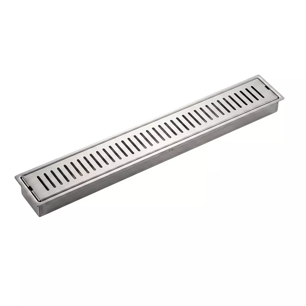 Aquai Long Drain Channel Stainless Steel 100x450 mm Size Satin Silver for Bathroom Use, BH-1014-B