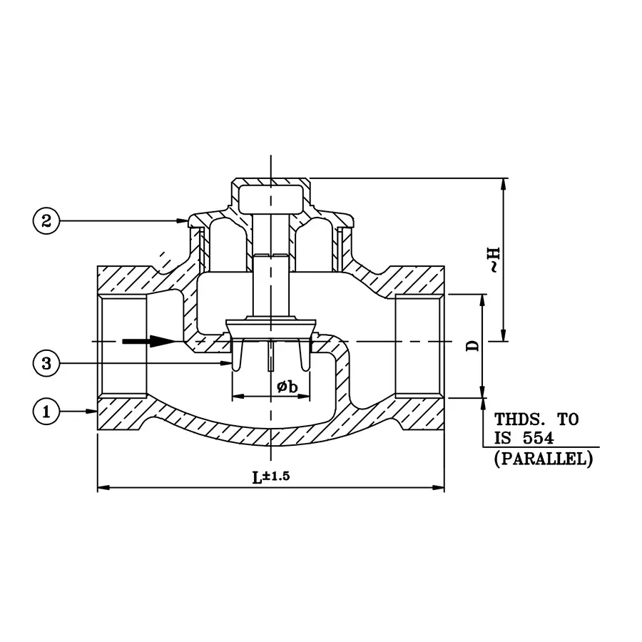 Leader 1-1/2 Inch,40 mm Gun Metal Horizontal Lift Check Valve IS 021