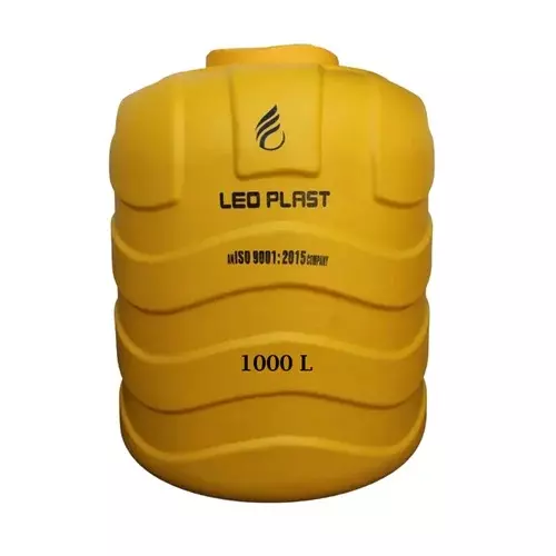 Leo Plast 1000 L Blow Moulded Water Tank HDPE Yellow 123.19x109.22 cm for Home