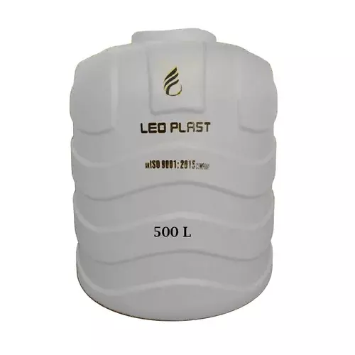 Leo Plast 500 L Blow Moulded Water Tank HDPE White 81.28x76.2 cm for Home