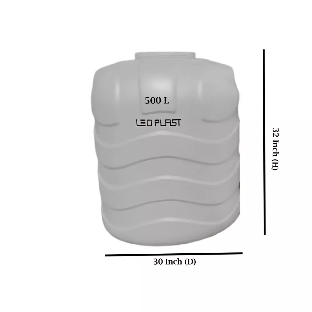 Leo Plast 500 L Blow Moulded Water Tank HDPE White 81.28x76.2 cm for Home