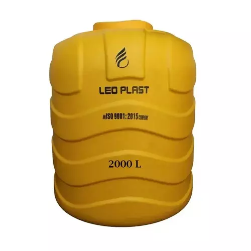 Leo Plast 2000 L Blow Moulded Water Tank HDPE Yellow 182.88x152.4 cm for Home