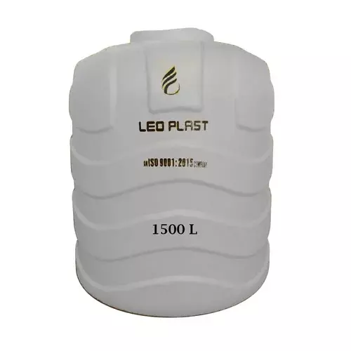 Leo Plast 1500 L Blow Moulded Water Tank HDPE White 154.43x121.92 cm for Home