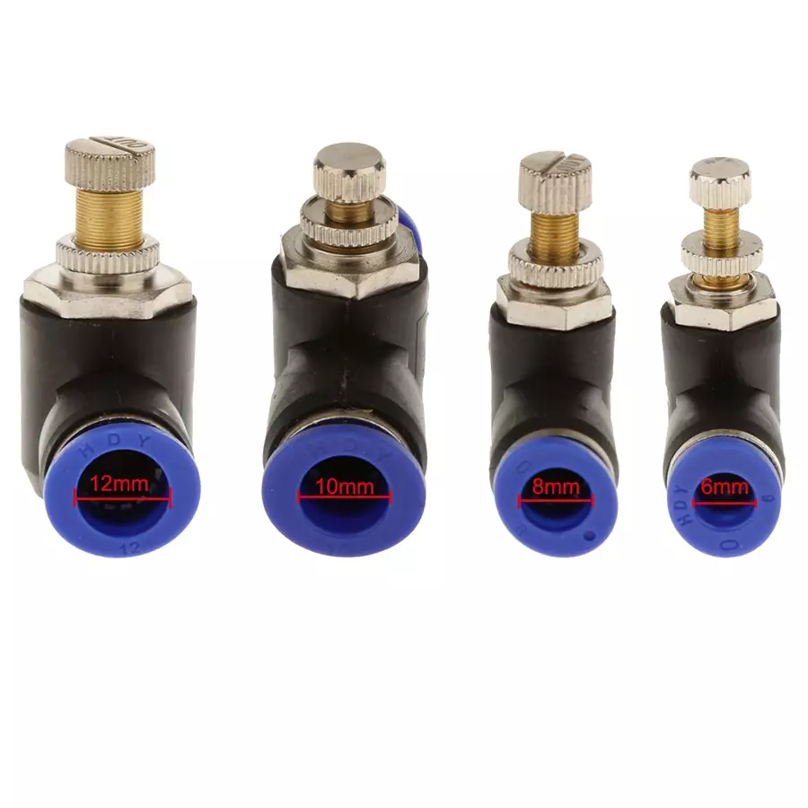 GENERIC 6 mm  Flow Control Connector Black & Blue-Pack of 5