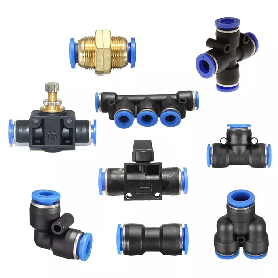 GENERIC 6 mm  Flow Control Connector Black & Blue-Pack of 5