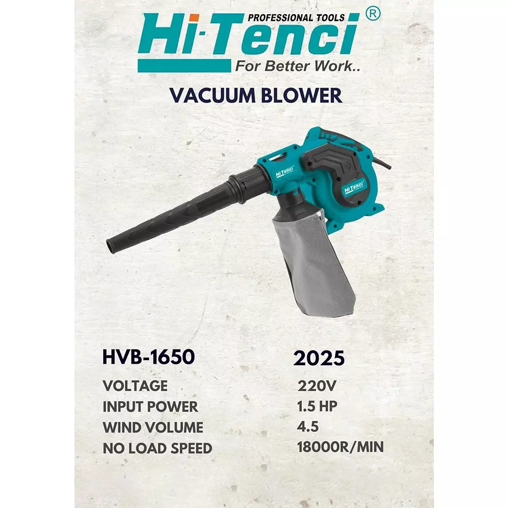 hi-tenci-15-hp-vacuum-blower-with-18000-rpm-no-load-speed-and-45-mmin-air-flow-hvb--1650-with-attachments-accessories