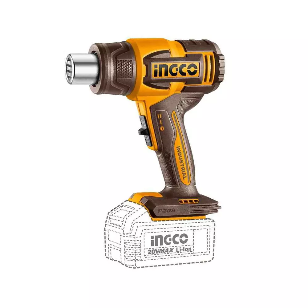 Ingco Cordless Heat Gun 4.0 Ah Battery Capacity 100/200 L/min Air Flow 50/60 Hz, HGLI20085 (with Battery)