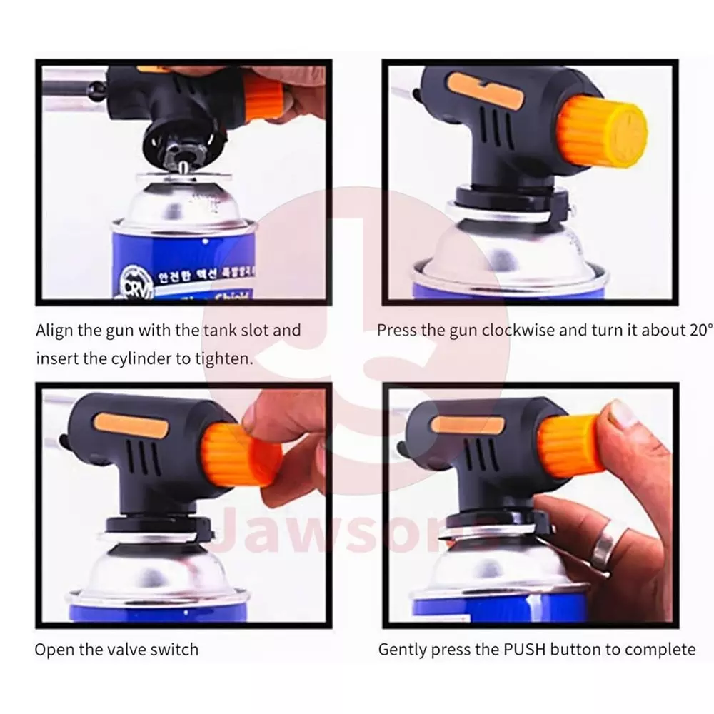 Jawsons Flame Gun 1300°C Maximum Temperature Adjustable Butane Torch with Windproof Design, Pro 1300 C
