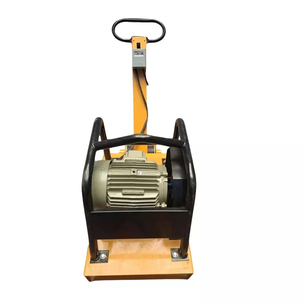 SACO PRO 6 Ton Plate Compactor Machine 3 HP Motor Power Metal Body in Yellow and Red Color